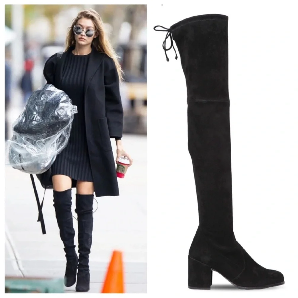 Stuart Weitzman Tieland black over Knee High Boots 11.5